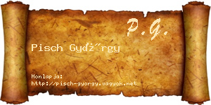 Pisch György névjegykártya